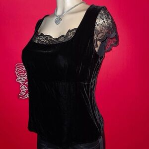 90s Ann Taylor Black Velvet Blouse